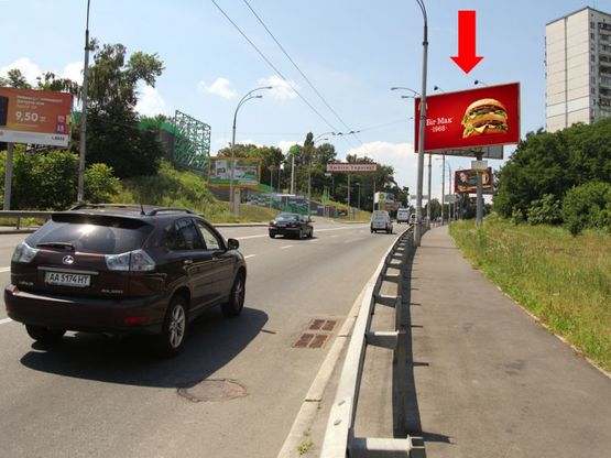 Фото рекламной плоскости по адресу Протасов Яр ул., 160м до Соломенская ул., в сторону Соломенская пл.
