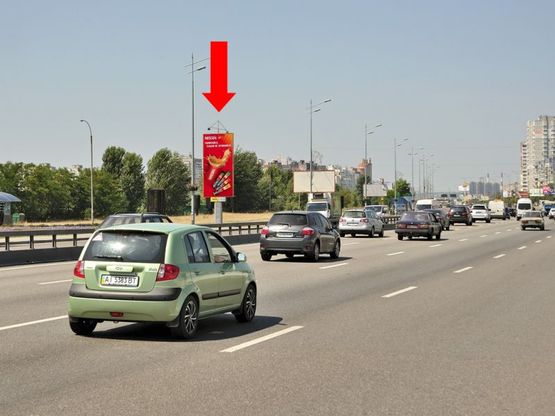 Фото рекламної площини за адресою Бажана пр., 160м от ст. м. "Вирлиця", в сторону ст. м. "Харьковская"