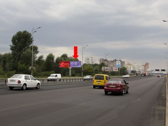 Фото рекламной плоскости по адресу Бажана пр., 5Е, напротив, правый, в сторону ст. м. "Харьковская"