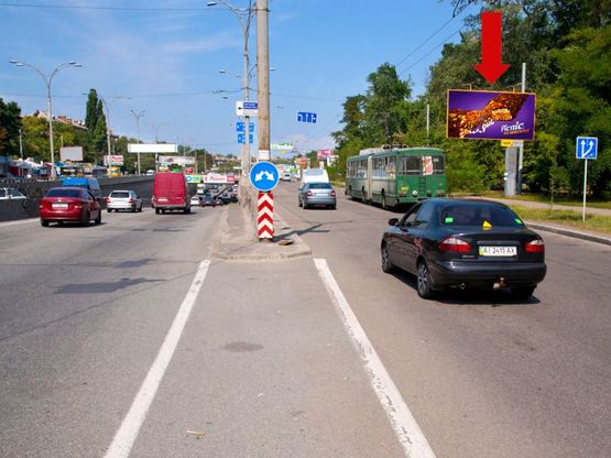 Фото рекламной плоскости по адресу Телиги ул., 15, в сторону ст. м. "Дорогожичи"