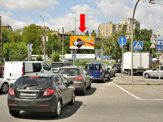 Фото рекламної площини за адресою Науки пр., перед жд переездом, в сторону Саперно-Слободская ул.