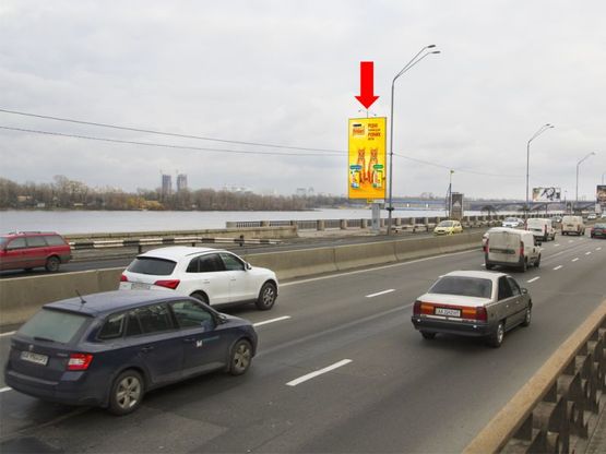 Фото рекламной плоскости по адресу Набережное шоссе, 1100м от ст. м. "Днепр", в сторону ст. м. "Днепр"