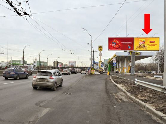 Фото рекламной плоскости по адресу Бандеры пр. (бывш. Московский пр.), 250м до выезда на Богатырская ул., правый, в сторону ст. м. "Почайна" (бывш. ст. м. "Петровка")
