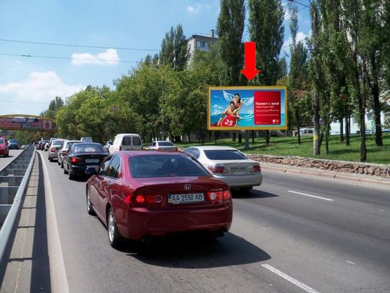 Фото рекламной плоскости по адресу Телиги ул., 41, в сторону ст. м. "Дорогожичи"