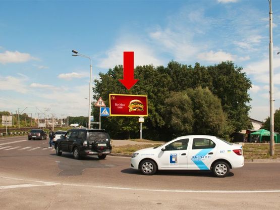 Фото рекламной плоскости по адресу Воздухофлотский пр. / Кольцевая дорога, первый щит на развязке в сторону аэропорт "Киев"