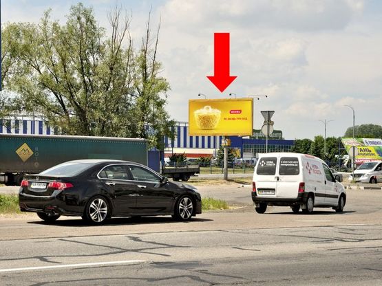 Фото рекламной плоскости по адресу Кольцевая дорога / Лятошинского ул., 14, супермаркет "Эпицентр", в сторону Победы пр.