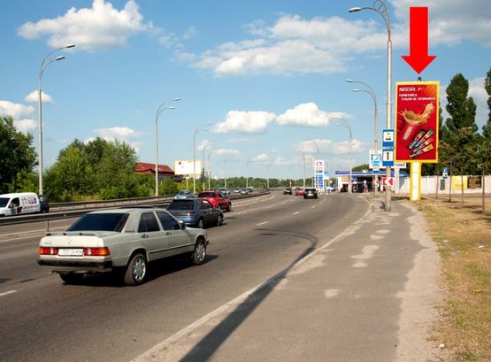 Фото рекламної площини за адресою Набережно-Рыбальская ул., 510м от Бандеры пр. (бывш. Московский пр.), в сторону Электриков ул.