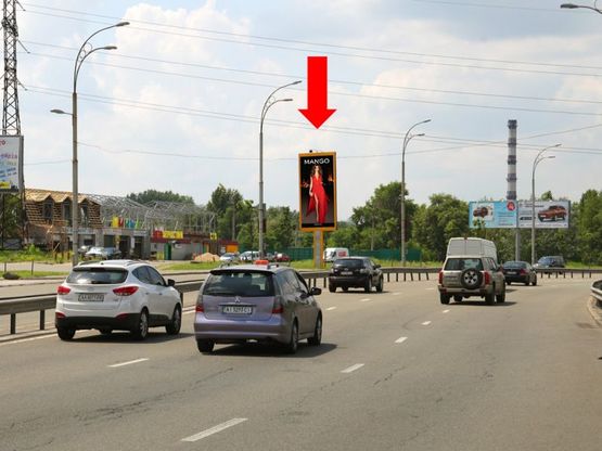 Фото рекламной плоскости по адресу Набережно-Рыбальская ул., 510м до Бандеры пр. (бывш. Московский пр.), в сторону Оболони