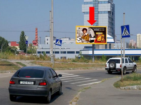 Фото рекламної площини за адресою Науки пр., съезд с Науки пр. на Саперно-Слободская ул., в сторону Саперно-Слободская ул.