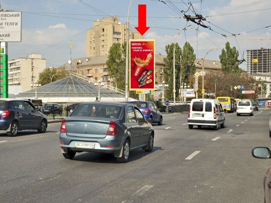 Фото рекламной плоскости по адресу Севастопольская пл., развязка, от Народного Ополчения ул. в сторону Воздухофлотский пр., Лобановского пр. (бывш. Краснозвездный пр.)