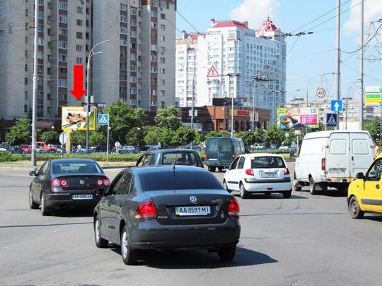 Фото рекламной плоскости по адресу Тимошенко ул., 18 / Героев Сталинграда пр., в сторону Оболонский пр.