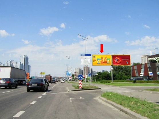 Фото рекламної площини за адресою Бажана пр., 100м до заезда на Днепровская Набережная, в сторону мост Южный, левая