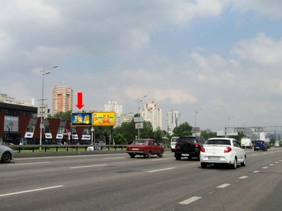 Фото рекламної площини за адресою Бажана пр., ст. м. "Осокорки", 100м от заезда на Днепровская Набережная, в сторону Харьковская пл., левая