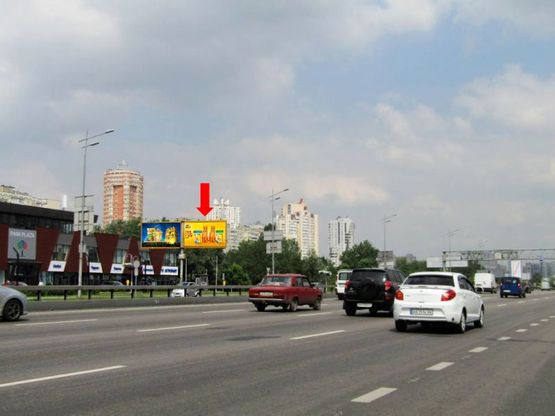 Фото рекламной плоскости по адресу Бажана пр., ст. м. "Осокорки", 100м от заезда на Днепровская Набережная, в сторону Харьковская пл., правая