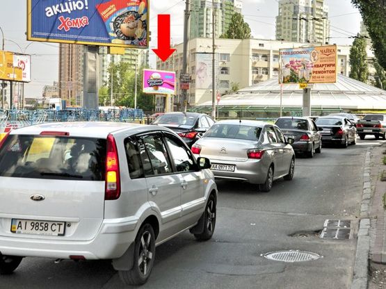 Фото рекламной плоскости по адресу Лобановского пр. (бывш. Краснозвездный пр.) / Севастопольская пл., на кольце, в сторону Воздухофлотский пр.