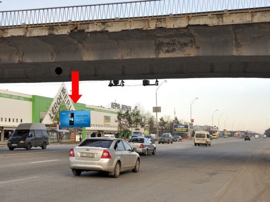 Фото рекламной плоскости по адресу Броварской пр. / Попудренка ул., возле "Leroy Merlin", из центра