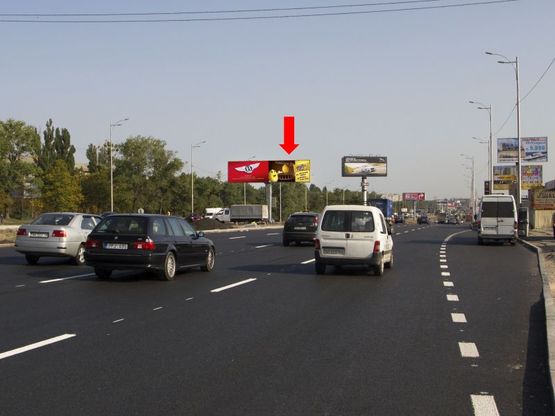 Фото рекламной плоскости по адресу Кольцевая дорога / Зодчих ул., 30, разделитель, в сторону Одесская пл., правая