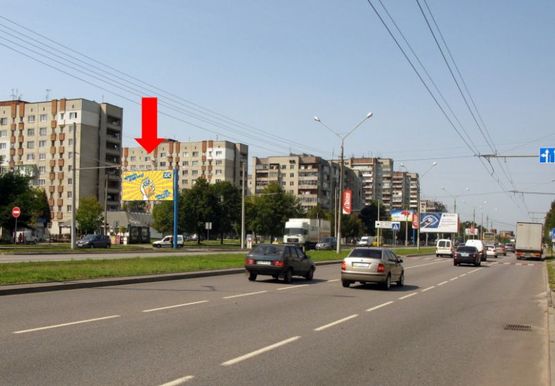 Фото рекламной плоскости по адресу Научная ул., 49, разделитель, возле ПУМБ, супермаркета, в сторону Кульпарковской ул.