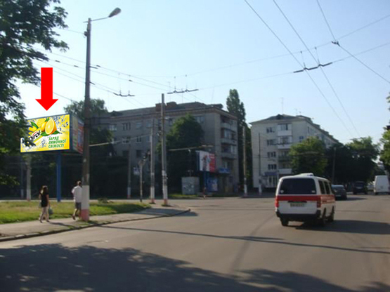 Фото рекламной плоскости по адресу Покровская ул. (бывш. ул. Щорса) ул. / Грушевского ул. (бывш. ул. Котовского)