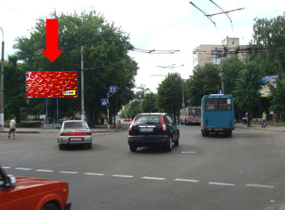 Фото рекламной плоскости по адресу Победы ул., 33 / ул. Ольжича, возле супермаркета "Вопак"