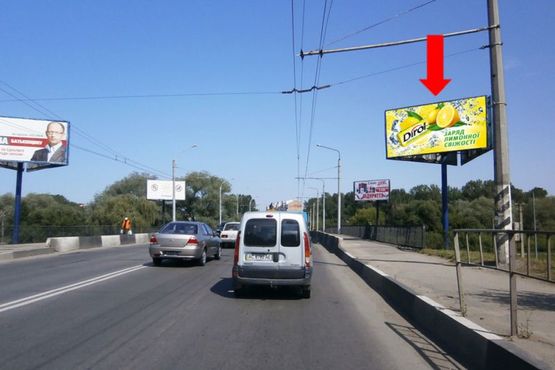 Фото рекламной плоскости по адресу Галицкая ул. / Надречная ул., из центра