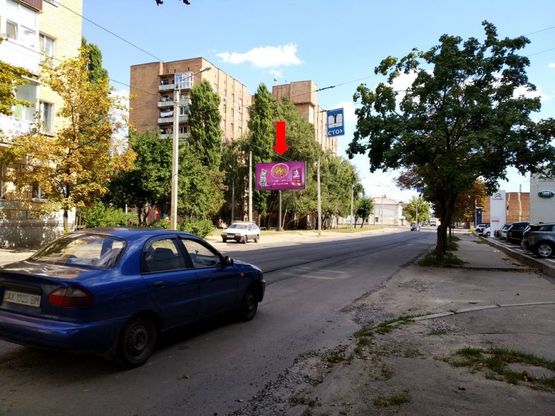 Фото рекламной плоскости по адресу Б. Панасовская ул., 34, район Центрального рынка, в центр