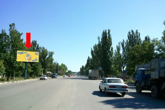 Фото рекламной плоскости по адресу Бериславское шоссе, возле ГЗС, из центра