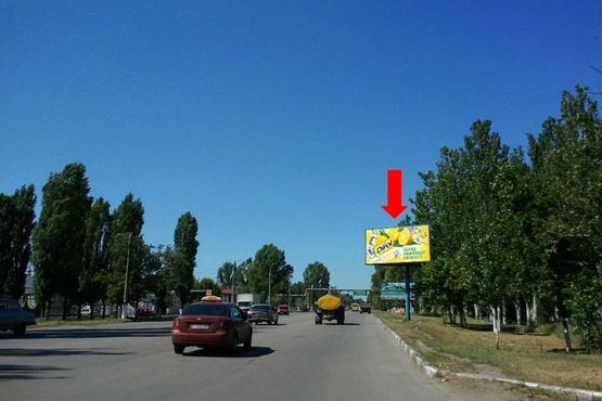 Фото рекламной плоскости по адресу Бериславское шоссе, возле ГЗС, в центр