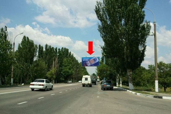 Фото рекламної площини за адресою Николаевское шоссе, возле АЗС "УкрНафта", гусь, над дорогой, из центра