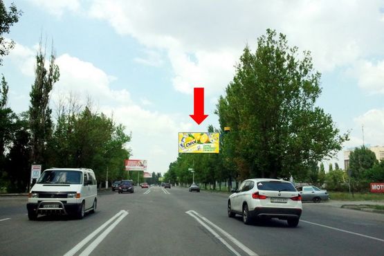 Фото рекламной плоскости по адресу Николаевское шоссе, возле отеля "Нон-Стоп", гусь, над дорогой, из центра