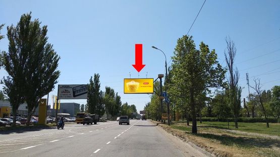 Фото рекламной плоскости по адресу Николаевское шоссе, возле Механического завода, гусь, над дорогой, в центр