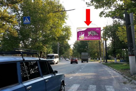 Фото рекламной плоскости по адресу Кулика ул. / Ингульский пер., гусь, над дорогой