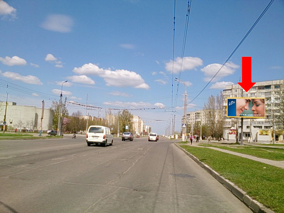 Фото рекламной плоскости по адресу 49-й Гвардейской дивизии ул. / Покрышева ул., из центра