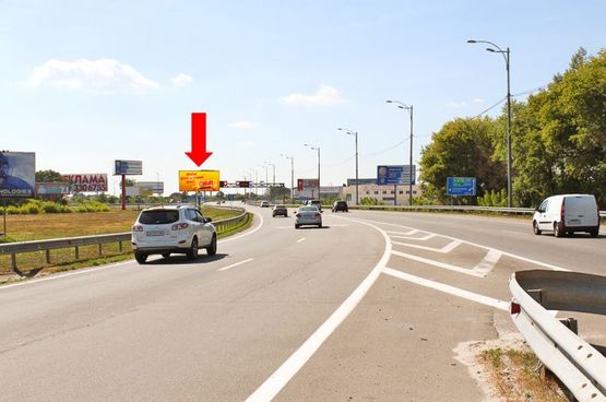 Фото рекламной плоскости по адресу Трасса Киев-Борисполь, разделитель, от а/п Борисполь на Киев