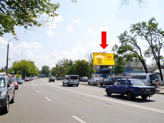 Фото рекламной плоскости по адресу Сверстюка ул. (бывш. Расковой ул.), 25, напротив, в сторону Соборности пр. (бывш. Воссоединения пр.)