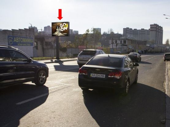 Фото рекламной плоскости по адресу Брожко ул. (бывш. Кировоградская ул.) - ул. Изюмская, возле АЗС "WOG", в сторону пр. Лобановского (бывш. Краснозвездный пр.)