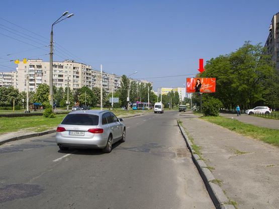 Фото рекламной плоскости по адресу Симиренко ул., 5 - ул. Григоровича Барского, в сторону рынка "Днипро", пр. Курбаса