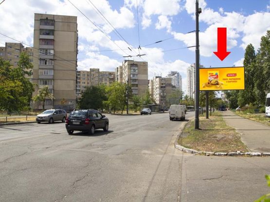 Фото рекламной плоскости по адресу Героев Сталинграда пр., 61 в сторону ул. Героев Днепра