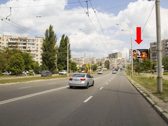 Фото рекламної площини за адресою Героев Днепра ул., 18а, в сторону ст. м. "Героев Днепра"