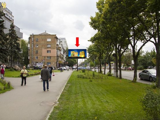 Фото рекламної площини за адресою Щербаковского ул., 58, возле супермаркета "Мегамаркет", рынка "Нивки", в сторону ст.м. "Нивки"