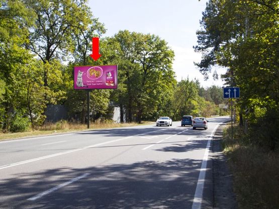 Фото рекламної площини за адресою Столичное шоссе ул., напротив Олимпийского мишки,  из центра