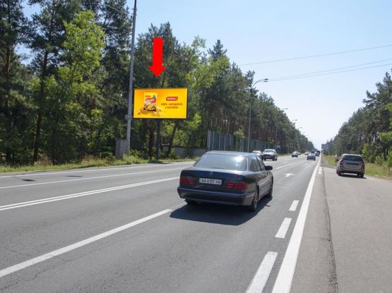Фото рекламної площини за адресою Столичное шоссе ул., возле остановки "Лагерь "Дружба", в сторону из Киева