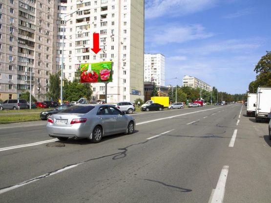 Фото рекламної площини за адресою Лесной пр., 35, возле супермаркета "Сильпо", в сторону ул. Волкова