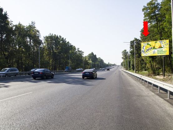 Фото рекламної площини за адресою Палладина пр., перед жд мостом, в сторону ст.м. "Академгородок", пр. Победы