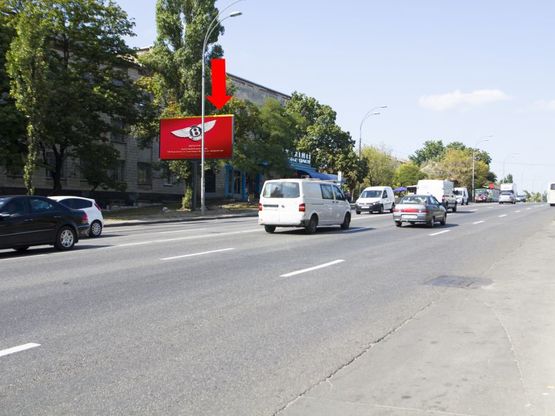 Фото рекламной плоскости по адресу Харьковское шоссе 48 - ул. Мартовская, возле Института Химии, в сторону  Дарницкой пл. (бывш. Ленинградская)