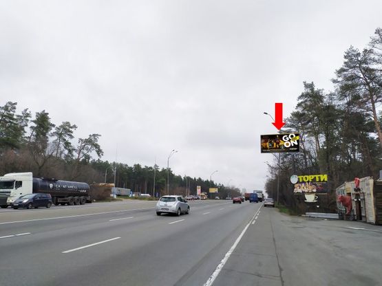 Фото рекламной плоскости по адресу Броварской пр., возле магазина "Flagman", из центра