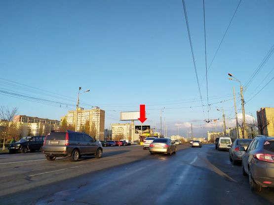 Фото рекламної площини за адресою Маяковского пр. 31 - ул. Драйзера, на круговой развязке, в сторону ул. Лифаря