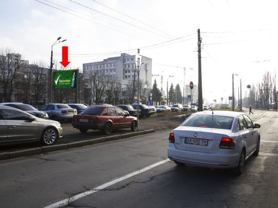 Фото рекламной плоскости по адресу Народного Ополчения ул. 9 - ул. Винницкая, в сторону аэропорт "Киев"