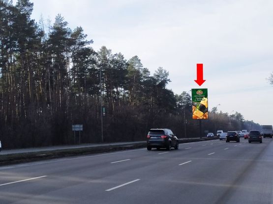 Фото рекламной плоскости по адресу Броварской пр., разделитель, 500 м за въездом в Бровары