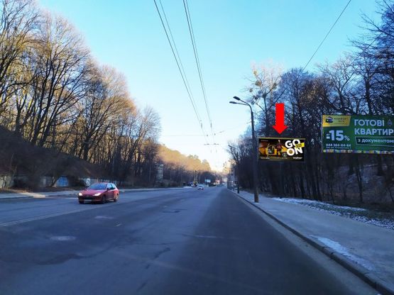 Фото рекламной плоскости по адресу Стеценко ул., парк "Дубки", в сторону ул. Телиги